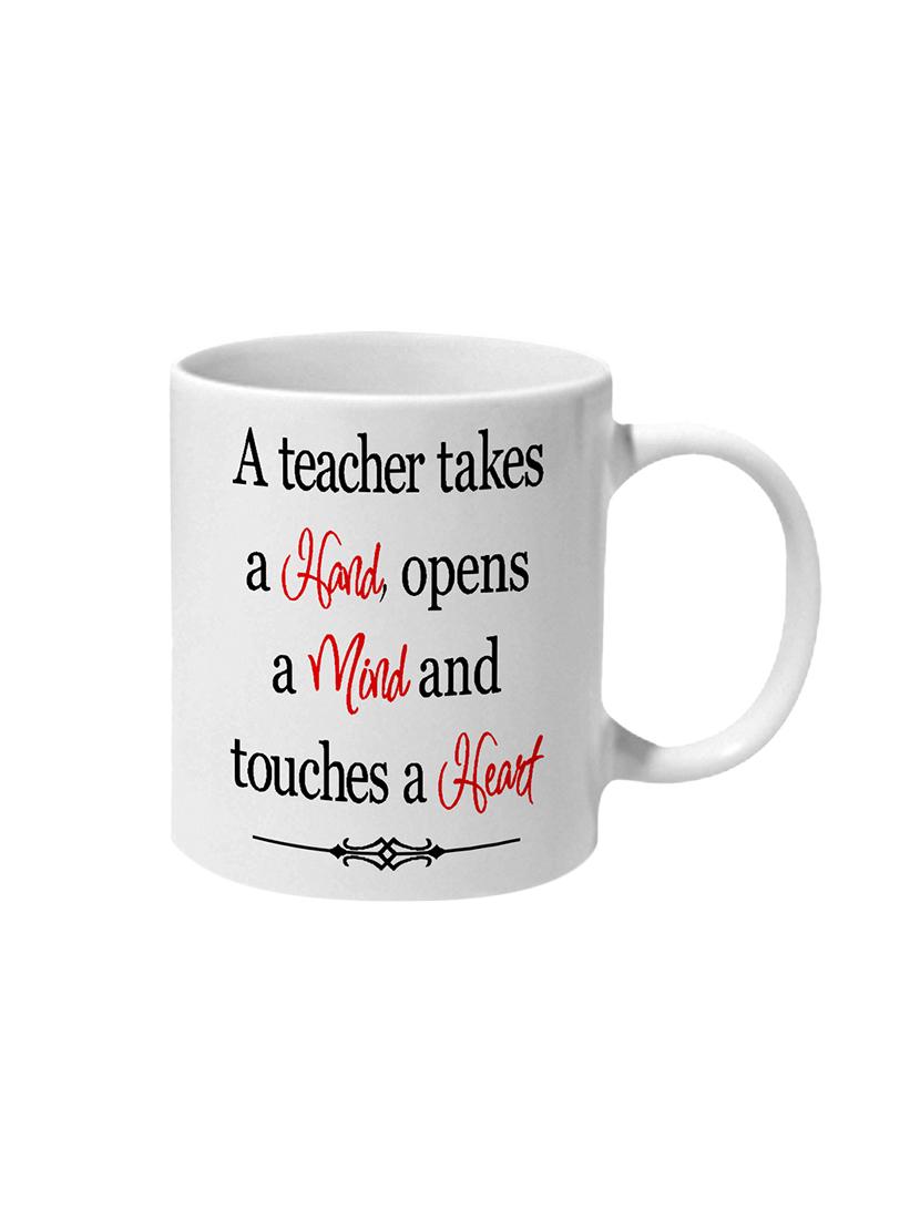 mooch wale a teacher takes hand mind heart ceramic mug - 13737886 -  Zoom Image - 0