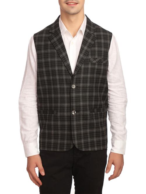 black polyester blend waist coat - 13746193 - Very Small Image - 1