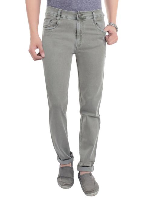 solid grey cotton blend jeans - 13749914 - Very Small Image - 1