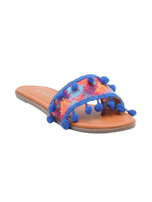 blue faux leather slip on sandals - 13756203 - Very Small Image - 1
