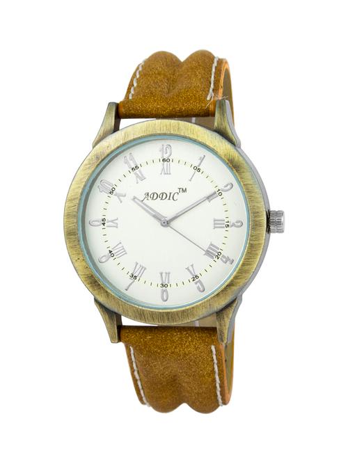 addic round dial leatherette strap watch - 13762526 - Very Small Image - 1