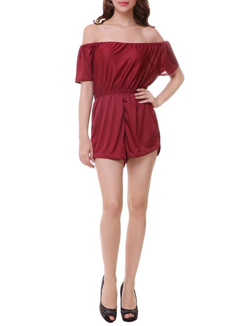 maroon georgette romper - 13778112 - Very Small Image - 1