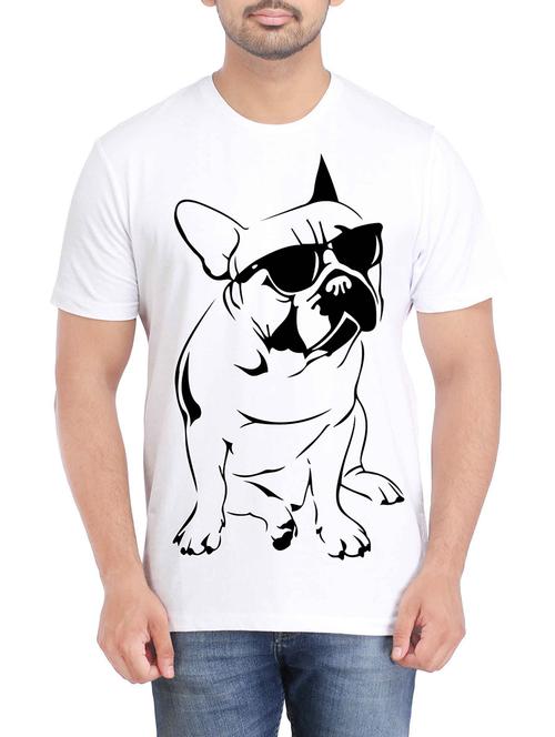 white polyester front print t-shirt - 13787465 - Very Small Image - 1