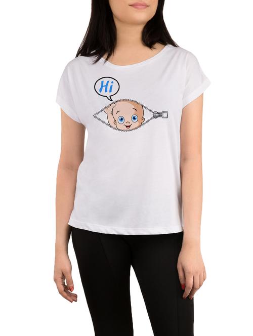 white printed regular tee - 13800539 - Very Small Image - 1