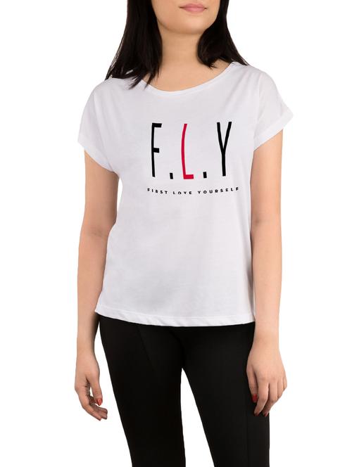 white printed regular tee - 13800771 - Very Small Image - 1