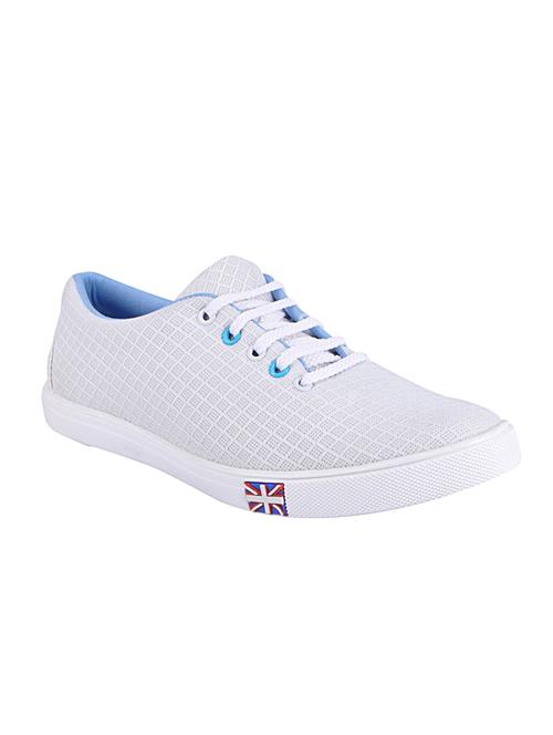 white mesh & synthetic lace up sneakers - 13817799 - Very Small Image - 1