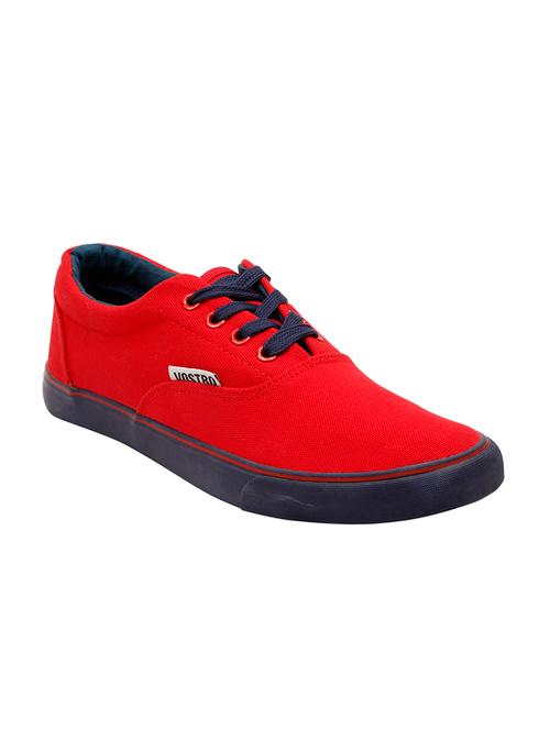 red canvas lace up sneakers - 13839879 - Very Small Image - 1