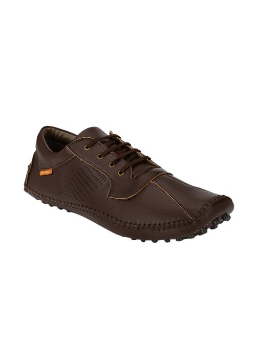 brown leatherette lace up shoe - 13853199 - Very Small Image - 1