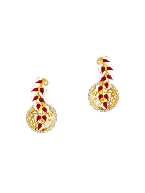 red metal drop earring - 13854929 - Very Small Image - 1