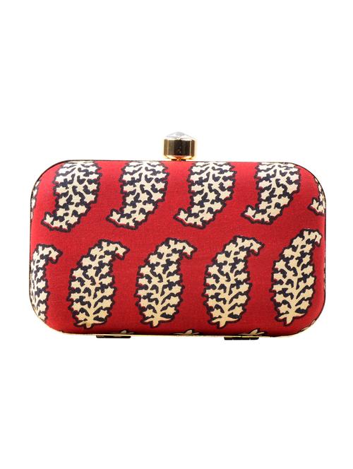 red cotton box clutch - 13902132 - Very Small Image - 1