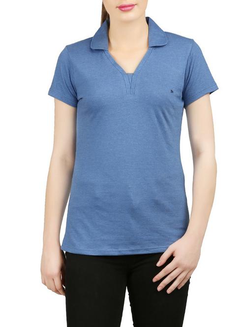 blue cotton polo t-shirt - 13902176 - Very Small Image - 1
