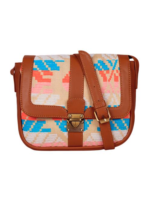 multi colored leatherette sling bag - 13902249 - Very Small Image - 1