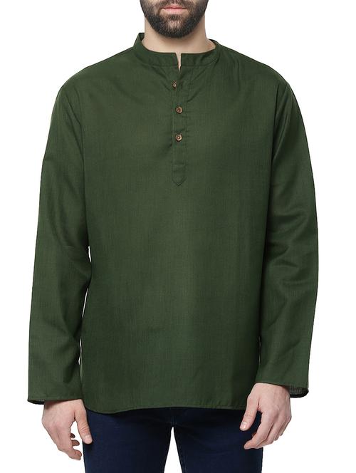 green solid short kurta - 13938640 - Very Small Image - 1