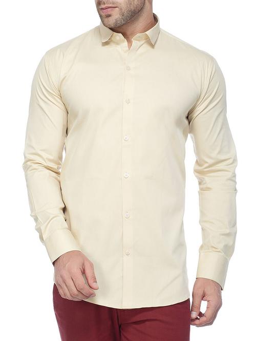 yellow cotton casual shirt - 13939109 - Very Small Image - 1