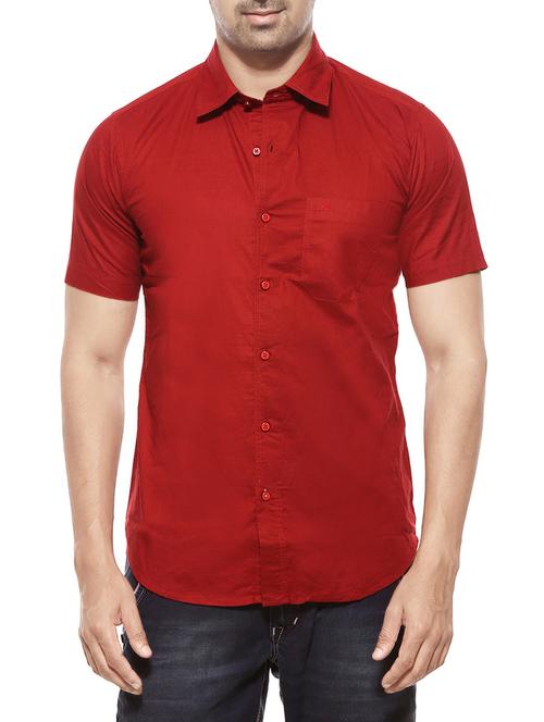 red cotton casual shirt - 13939178 - Very Small Image - 1