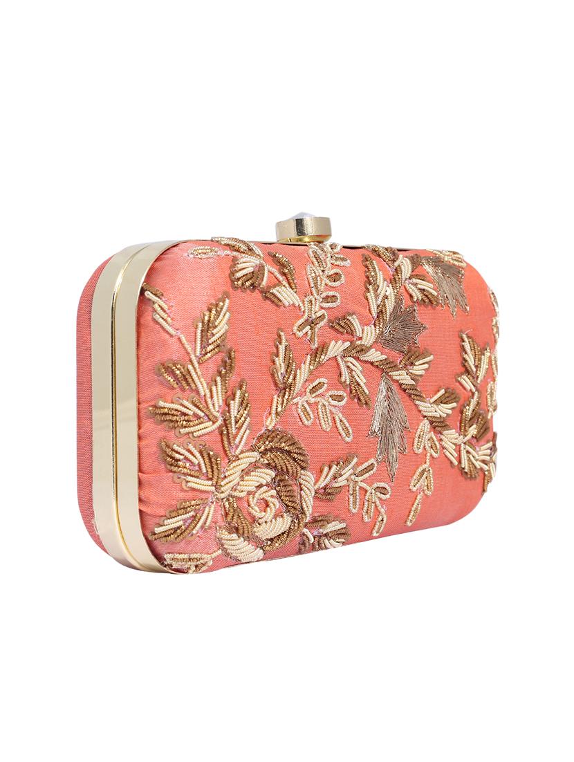 pink metal clutch - 13949082 - Standard Image - 3