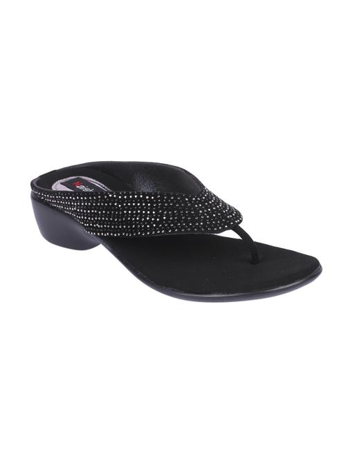 black faux leather slippers - 13977595 - Very Small Image - 1