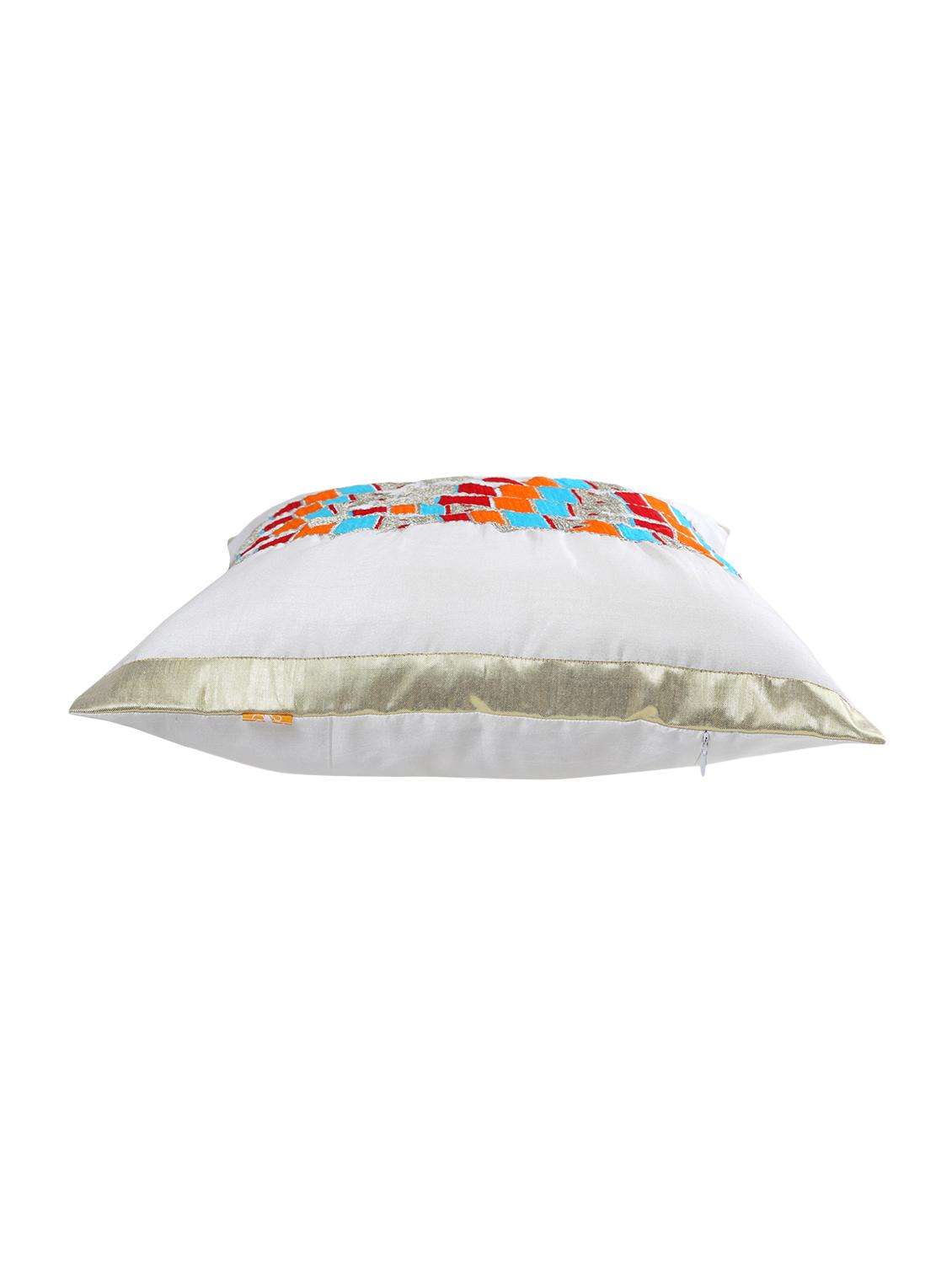 white swimming fish embroidered cushion cover - 13981179 - Zoom Image - 2