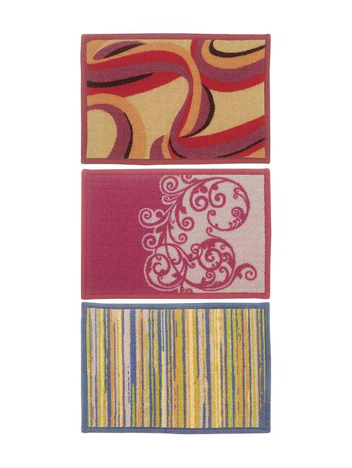multicolored set of 3 nylon doormat with rubber backing - 13983228 - Very Small Image - 1