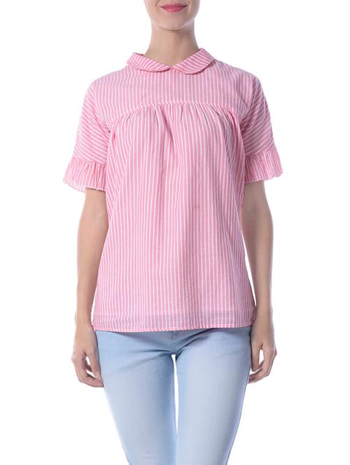 pink cotton ruffle top - 13988643 - Very Small Image - 1