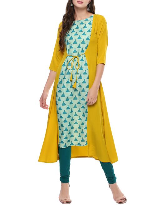 printed layered kurta - 14012363 - Very Small Image - 1