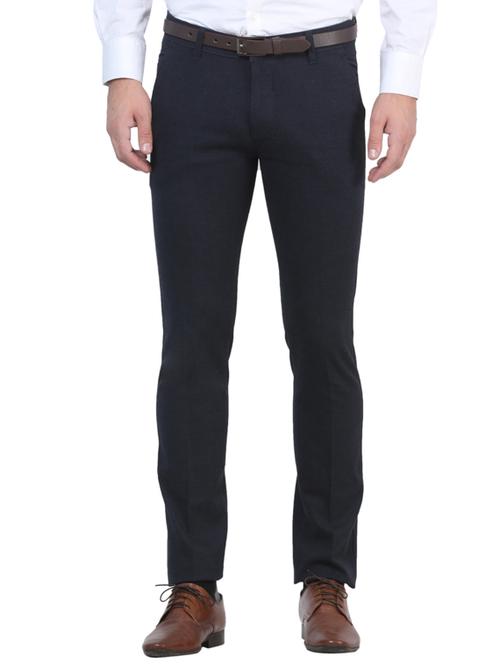 navy blue cotton chinos - 14039178 - Very Small Image - 1