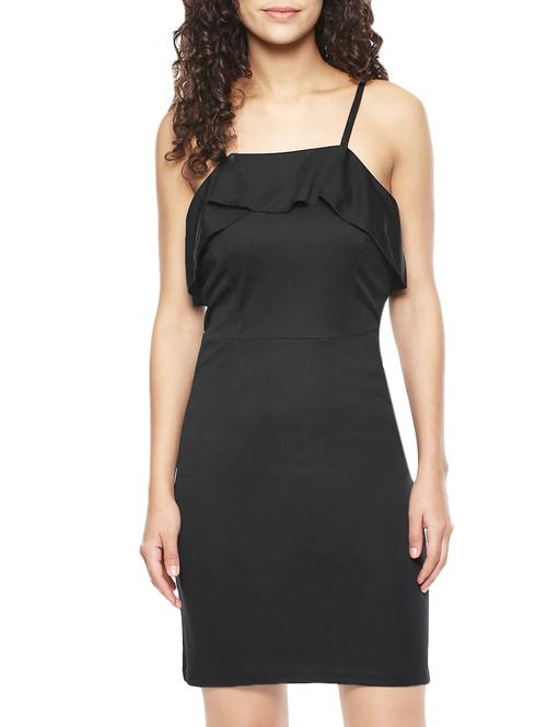 black poly jersey sheath dress - 14045205 - Very Small Image - 1