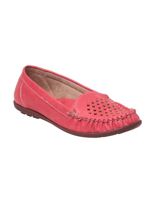 red faux leather slip on loafers - 14049645 - Very Small Image - 1