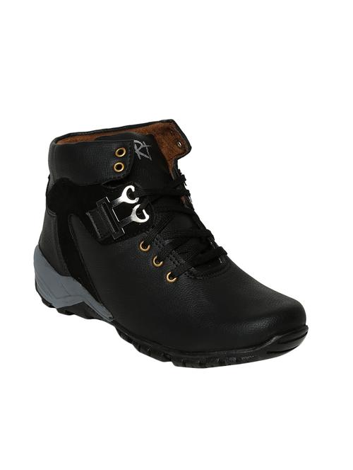 black leatherette low ankle boot - 14075361 - Very Small Image - 1