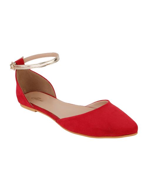 red suede ankle strap sandals - 14077055 - Very Small Image - 1