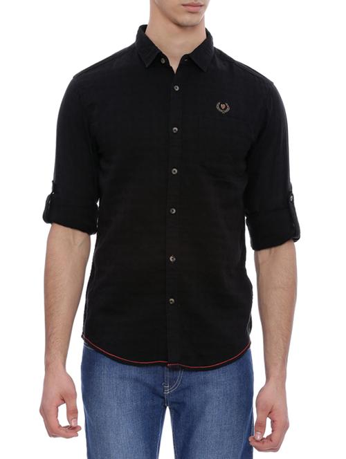 black cotton casual shirt - 14077308 - Very Small Image - 1