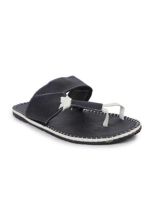 blue leatherette slip on slipper - 14085555 - Very Small Image - 1