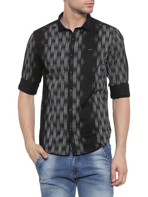 black cotton casual shirt - 14093946 - Very Small Image - 1
