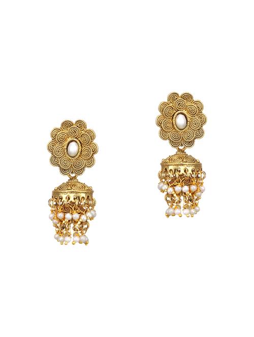 multi colored metal jhumka earrings - 14096596 - Very Small Image - 1