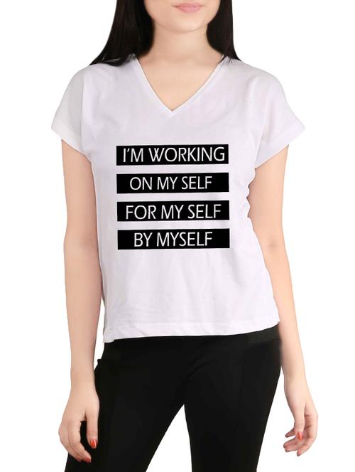 white printed casual tee - 14100088 - Very Small Image - 1