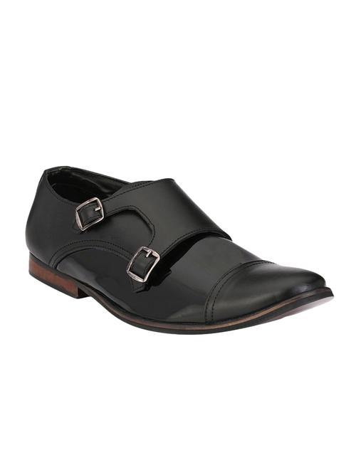 black patent leather slip on monk strap - 14100894 - Very Small Image - 1