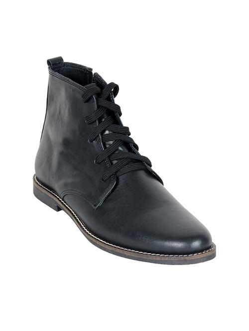 Black Leather Low Ankle Boot - 14103983 - Very Small Image - 1