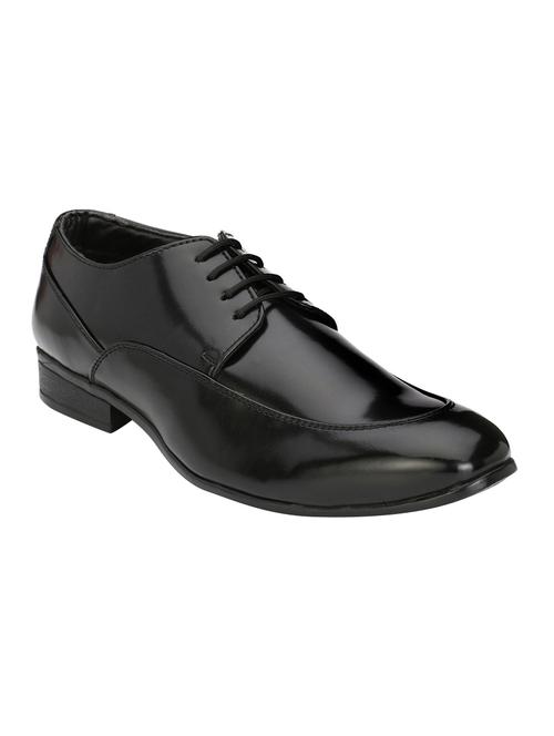 black leatherette lace-up derby - 14106210 - Very Small Image - 1