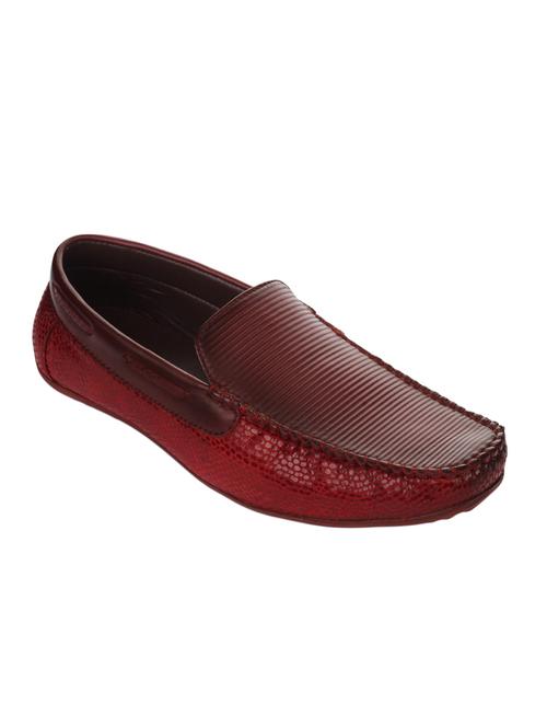 maroon leatherette slip on loafer - 14109454 - Very Small Image - 1
