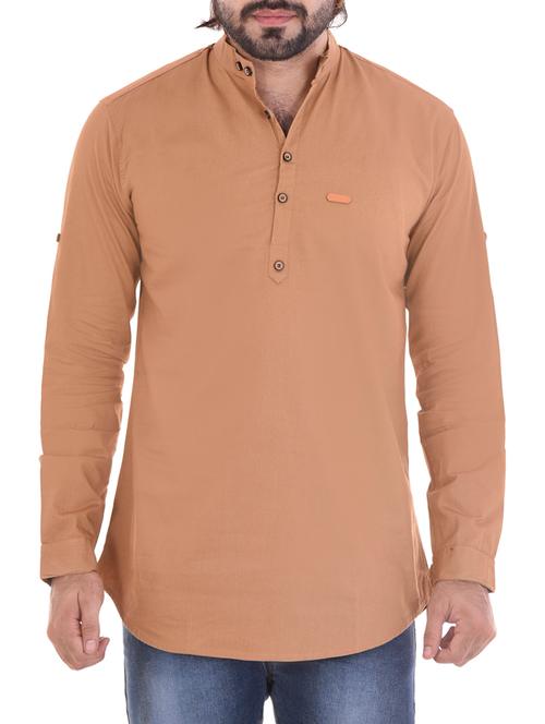 brown cotton casual shirt - 14110233 - Very Small Image - 1