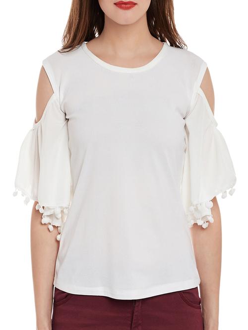 white rayon regular top - 14110709 - Very Small Image - 1
