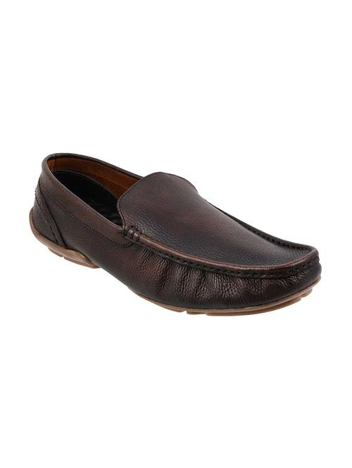 brown synthetic slip on loafers - 14116710 - Very Small Image - 1