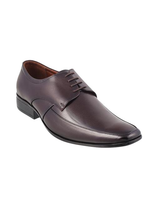 brown leatherette lace-up derby - 14116756 - Very Small Image - 1