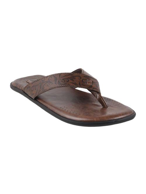 brown leatherette toe separator slipper - 14117277 - Very Small Image - 1