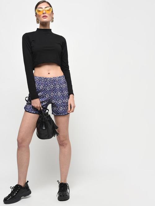 navy blue cotton short - 14120476 - Very Small Image - 1