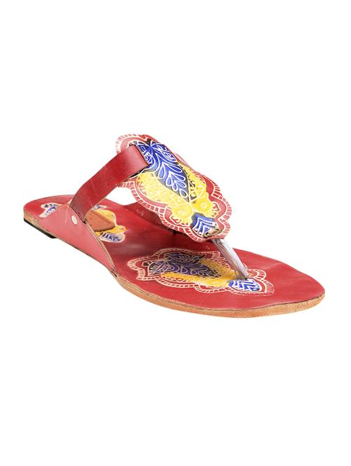 maroon toe separator  kolhapuri - 14124308 - Very Small Image - 1