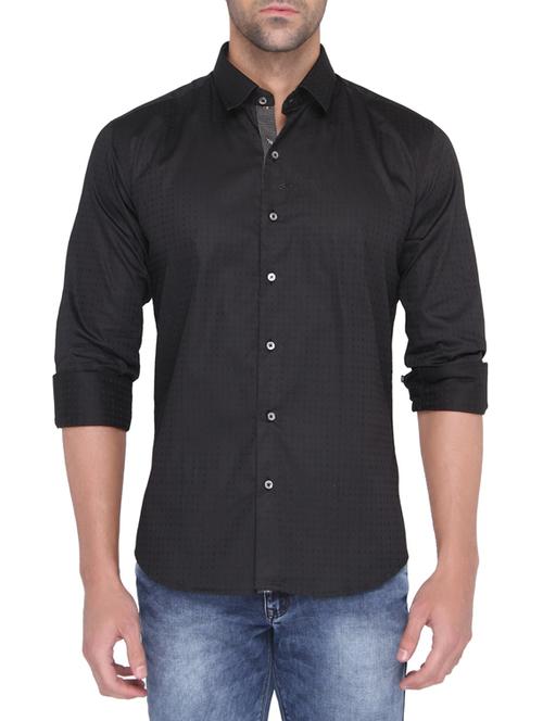 black cotton casual shirt - 14124396 - Very Small Image - 1