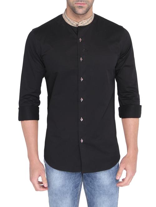 black cotton casual shirt - 14124426 - Very Small Image - 1