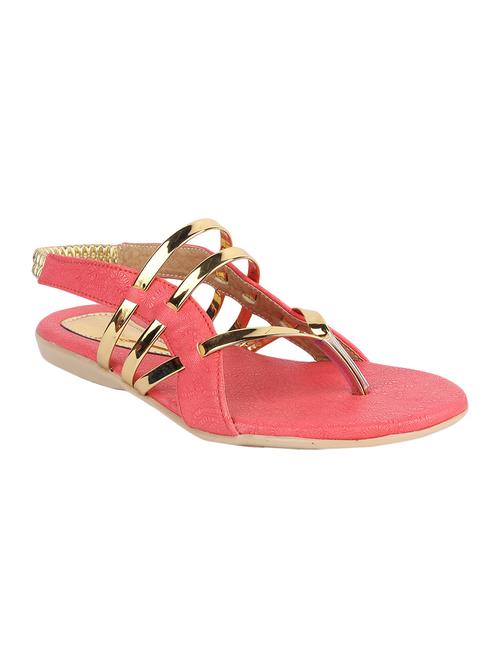 red faux leather back strap sandals - 14125928 - Very Small Image - 1