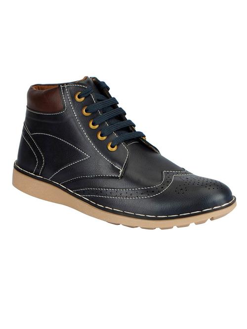 blue leatherette low ankle boot - 14127761 - Very Small Image - 1